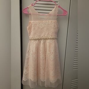 Elegant Lace Kids Dress in Cream